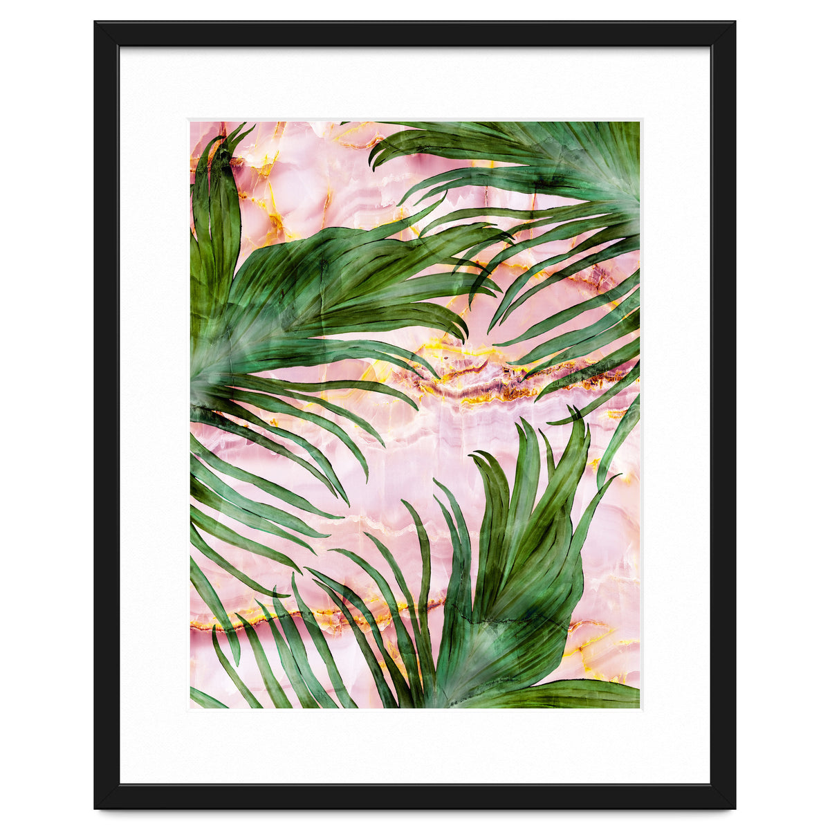 Palm leaf on marble 01