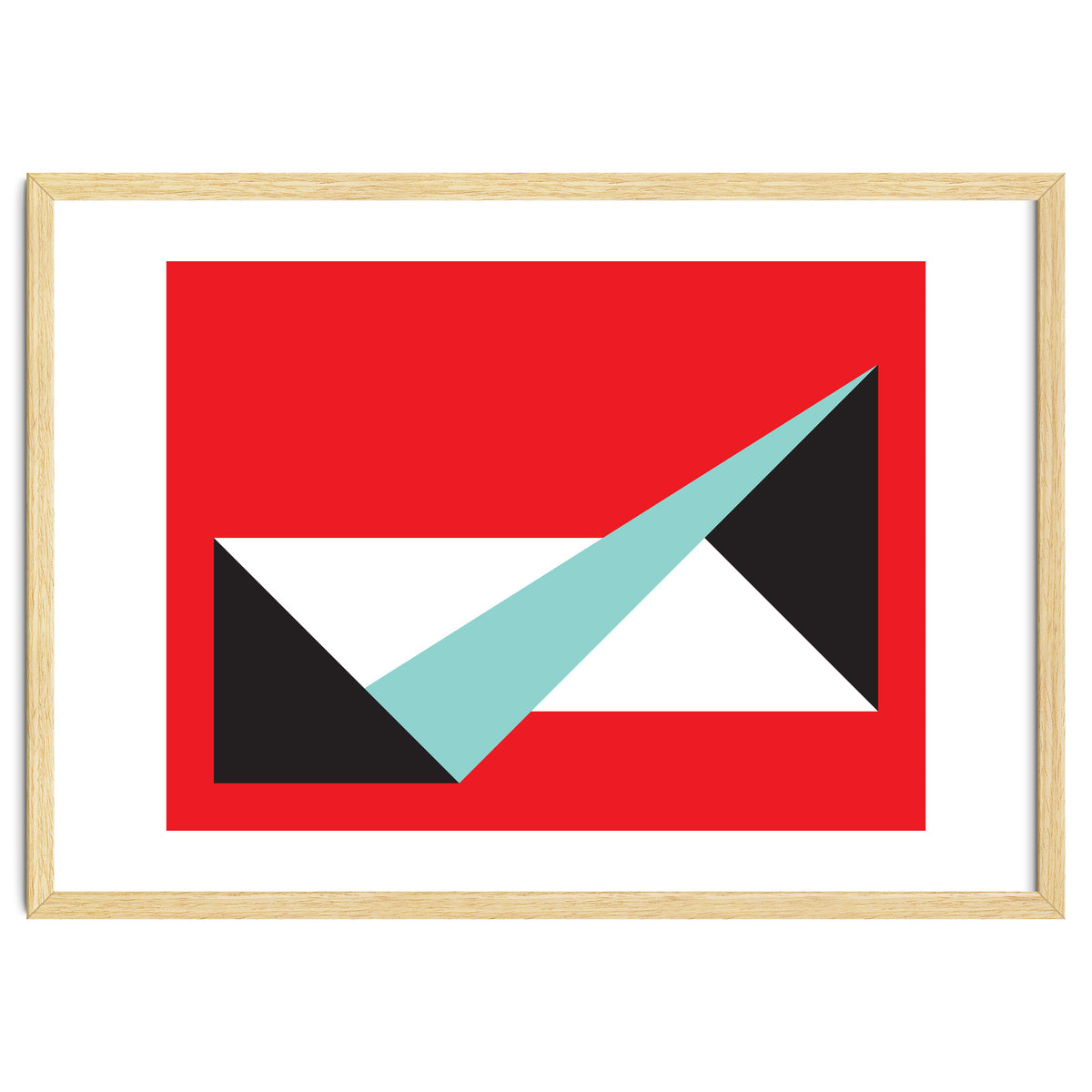 Geometric Shapes No. 49 -  teal, black & red