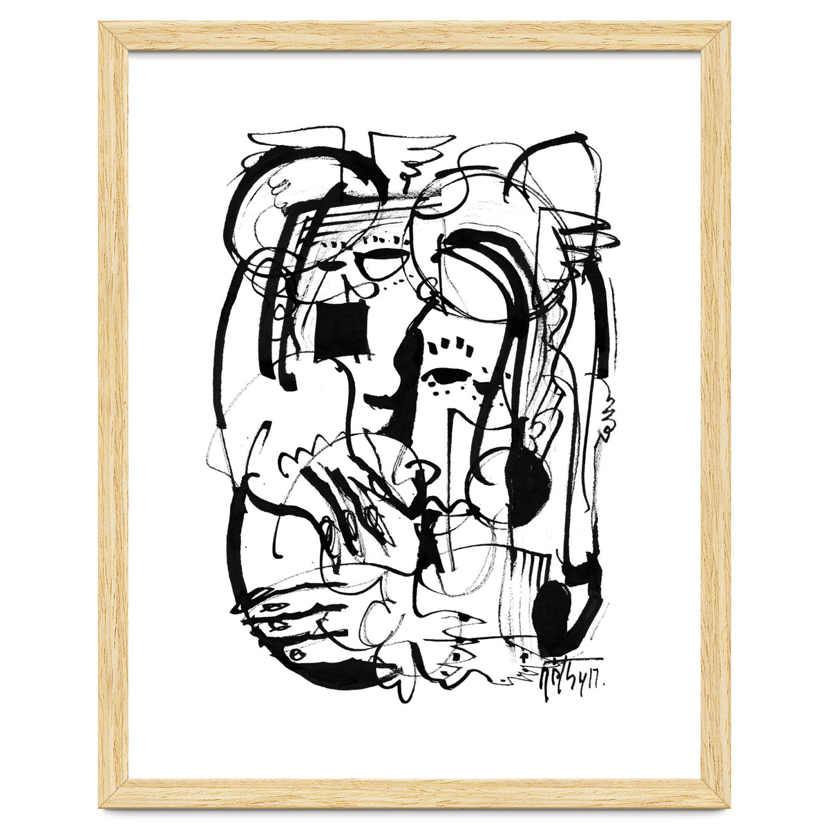 Two Shy Angels - b&w