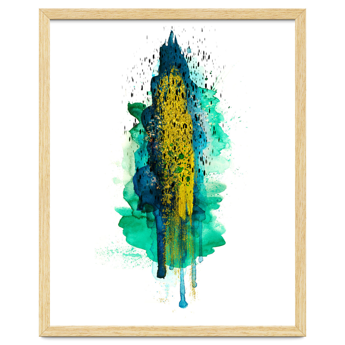 Abstract watercolour peacockgold