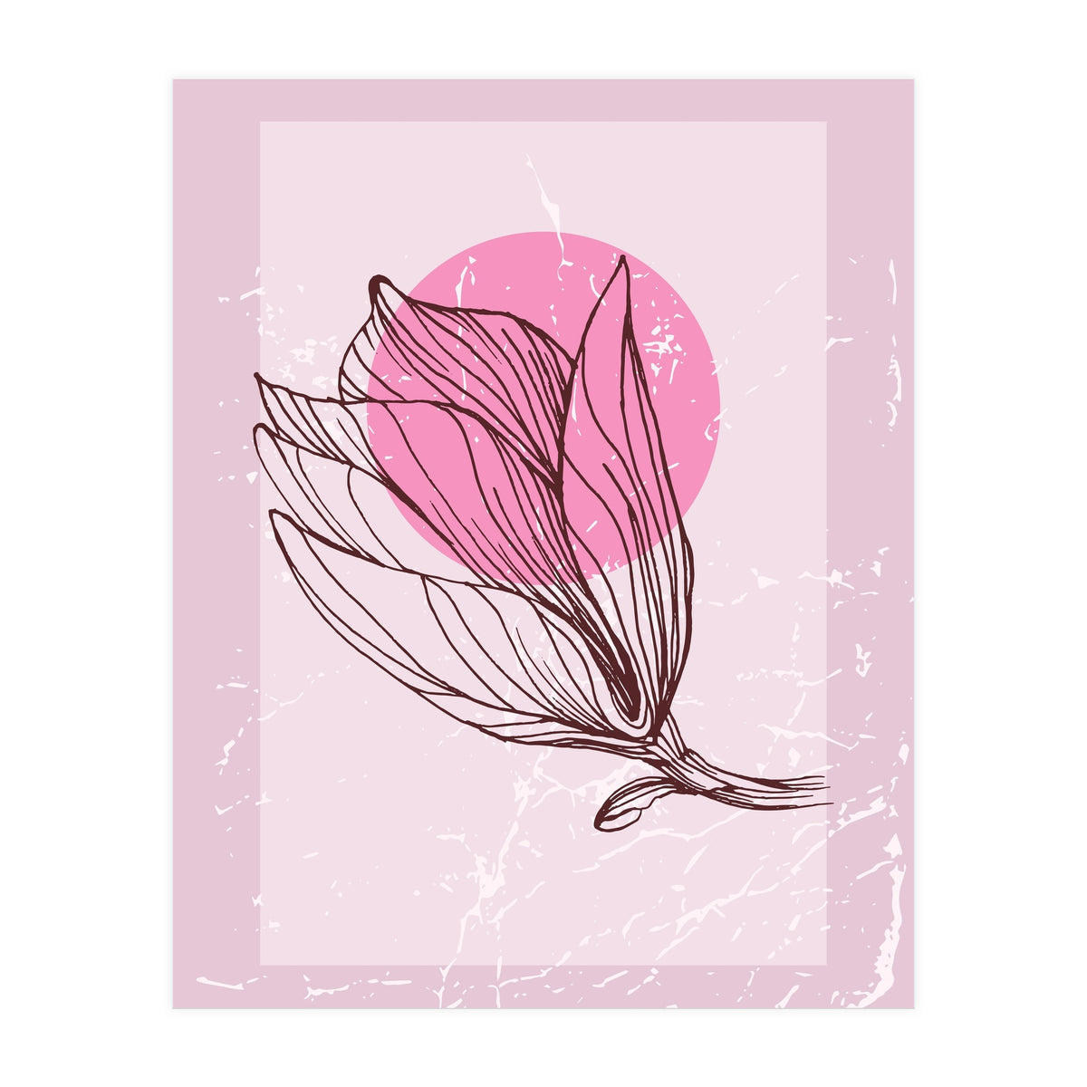 Magnolia  Minimalist Scandinavian, Abstract Geometric Art, Botanical Art (Print Only)