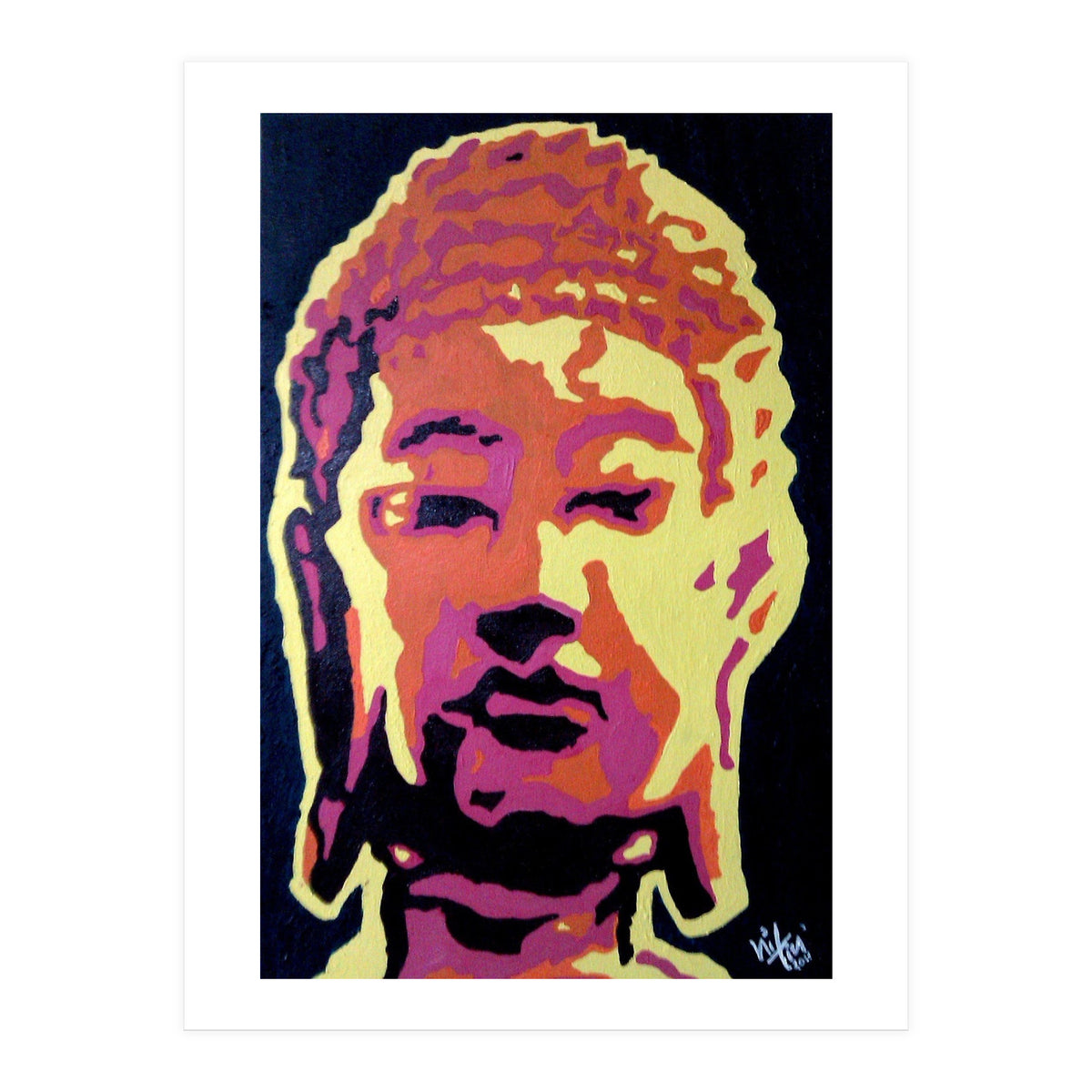 Buddha - Acrylic On Canvas Pop Art  (Print Only)