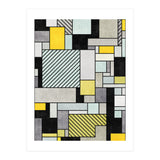 Random Concrete Pattern - Yellow, Blue, Grey (Print Only) thumbnail