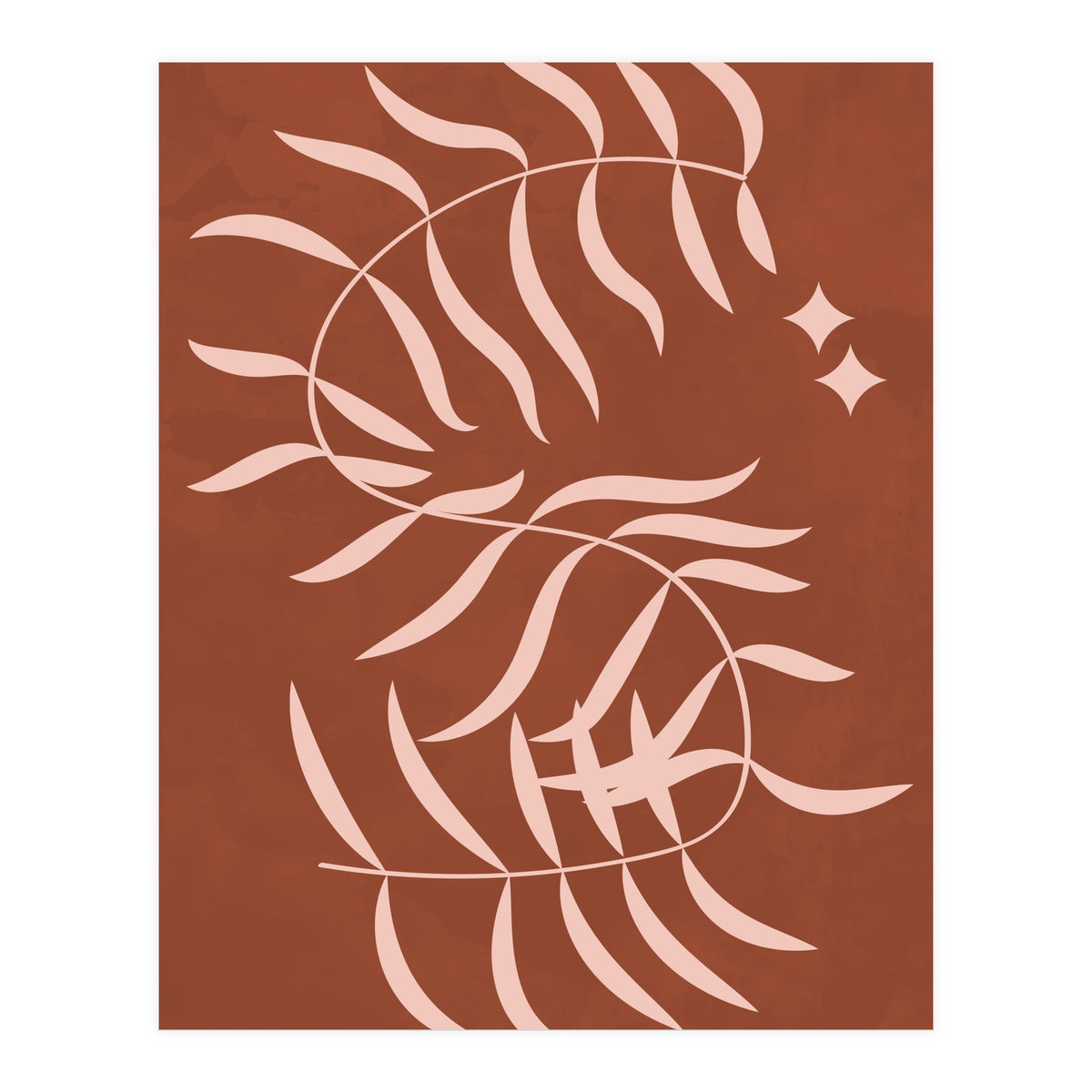 Botanical Palm Leaf Earthy Tones (Print Only)