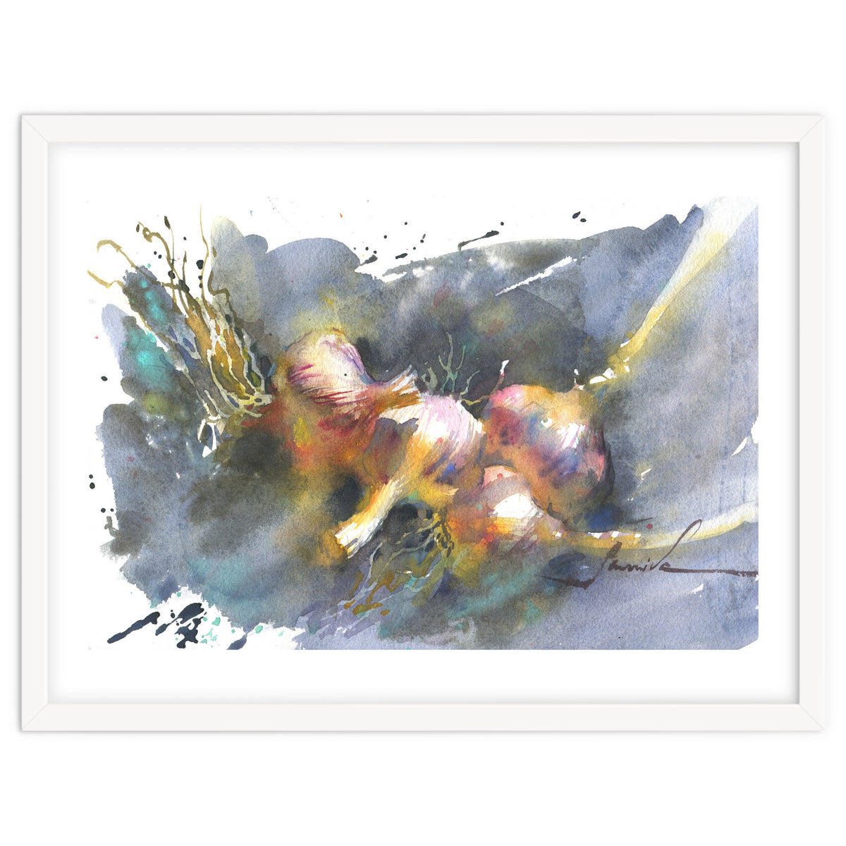 Still life painting watercolor