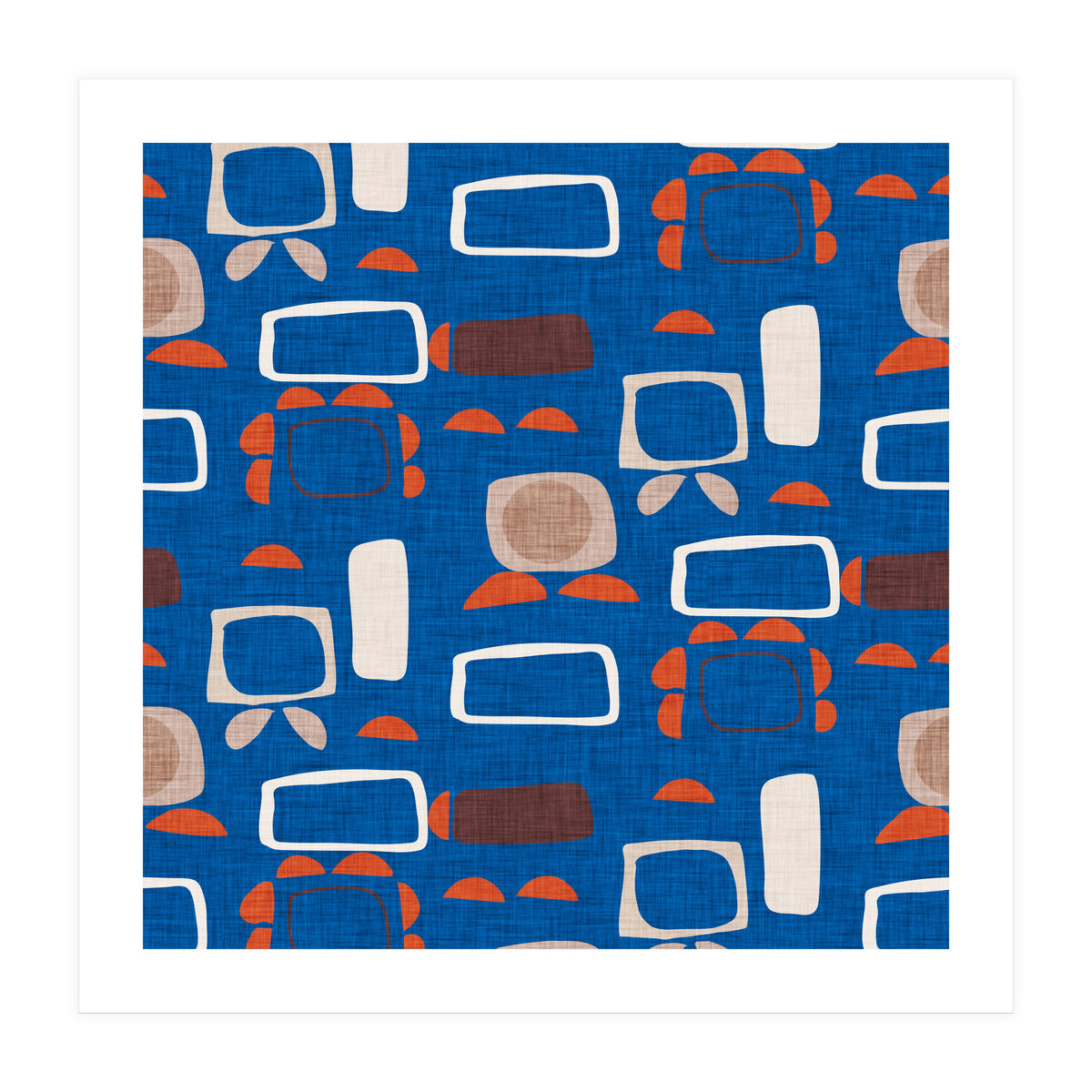 Mod Shapes Blue  (Print Only)