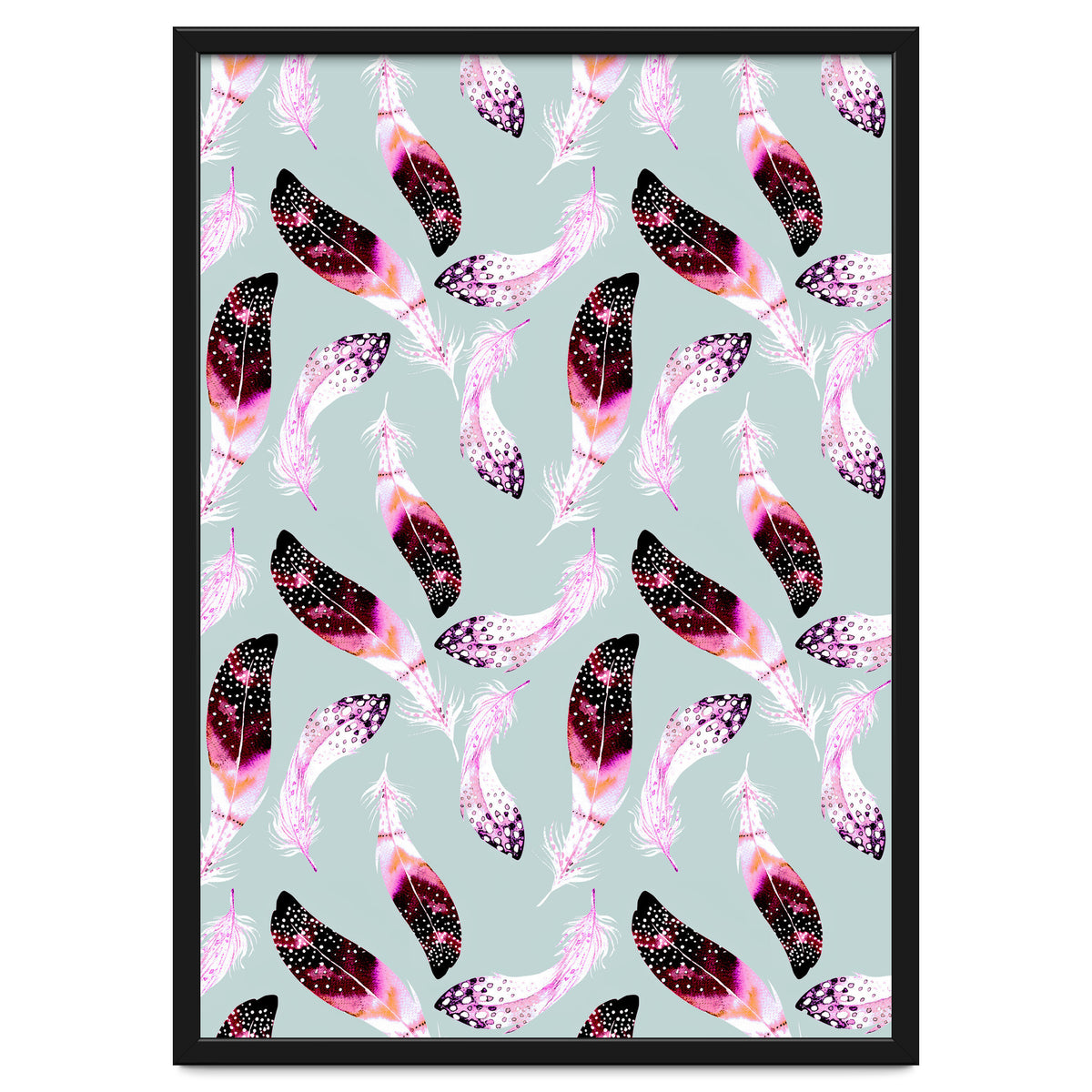 Bohemian pattern of feathers