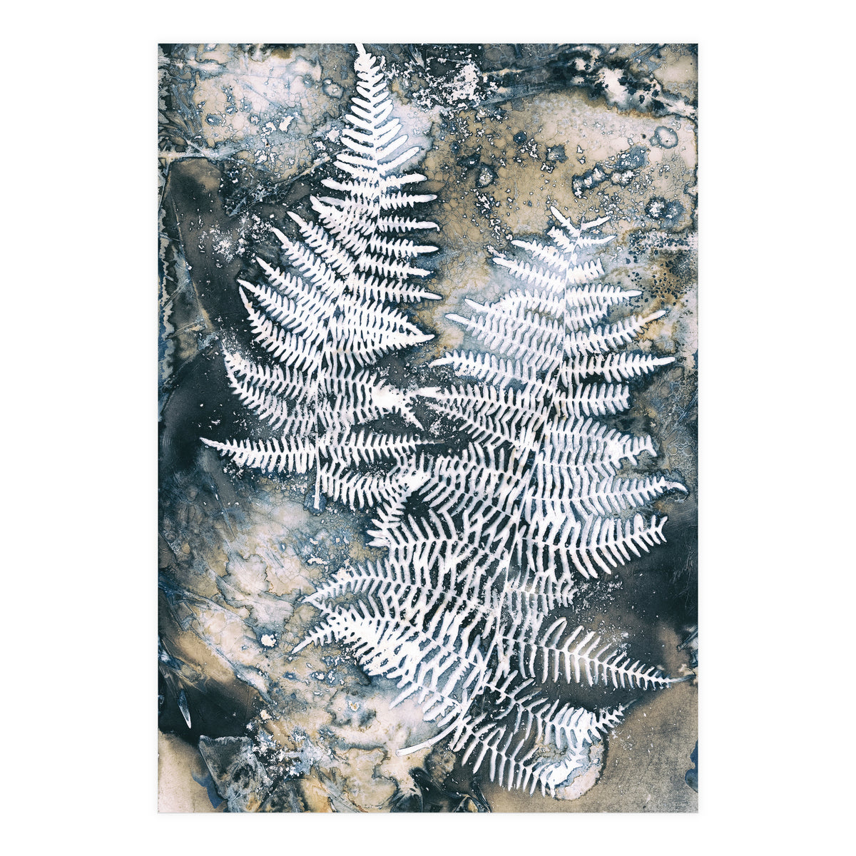 Indigo Blue Botanical Leaves No. 12 (Print Only)