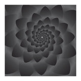 3 D Modern Black Floral (Print Only) thumbnail