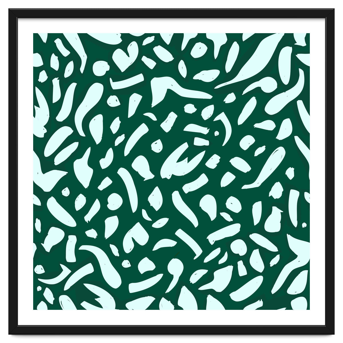 Deep Emrald | Green Terrazzo Pattern | Fun Funky Eclectic Modern Boho Painting