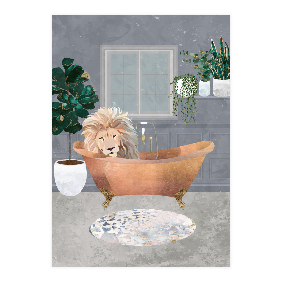 Lux Lion in a copper bath (Print Only)