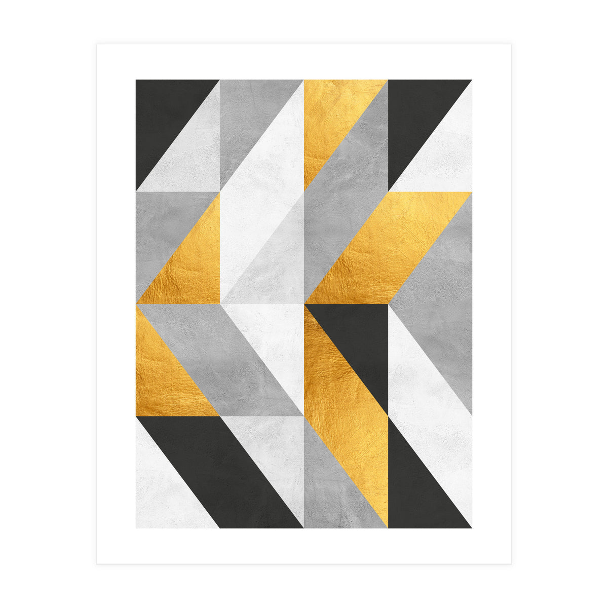Gray and Gold Composition I (Print Only)