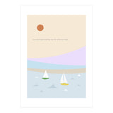 sailboat in the sunset ocean (Print Only) thumbnail