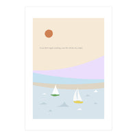 sailboat in the sunset ocean (Print Only)