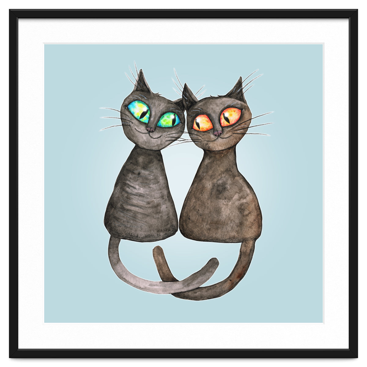 Two cute loving cats