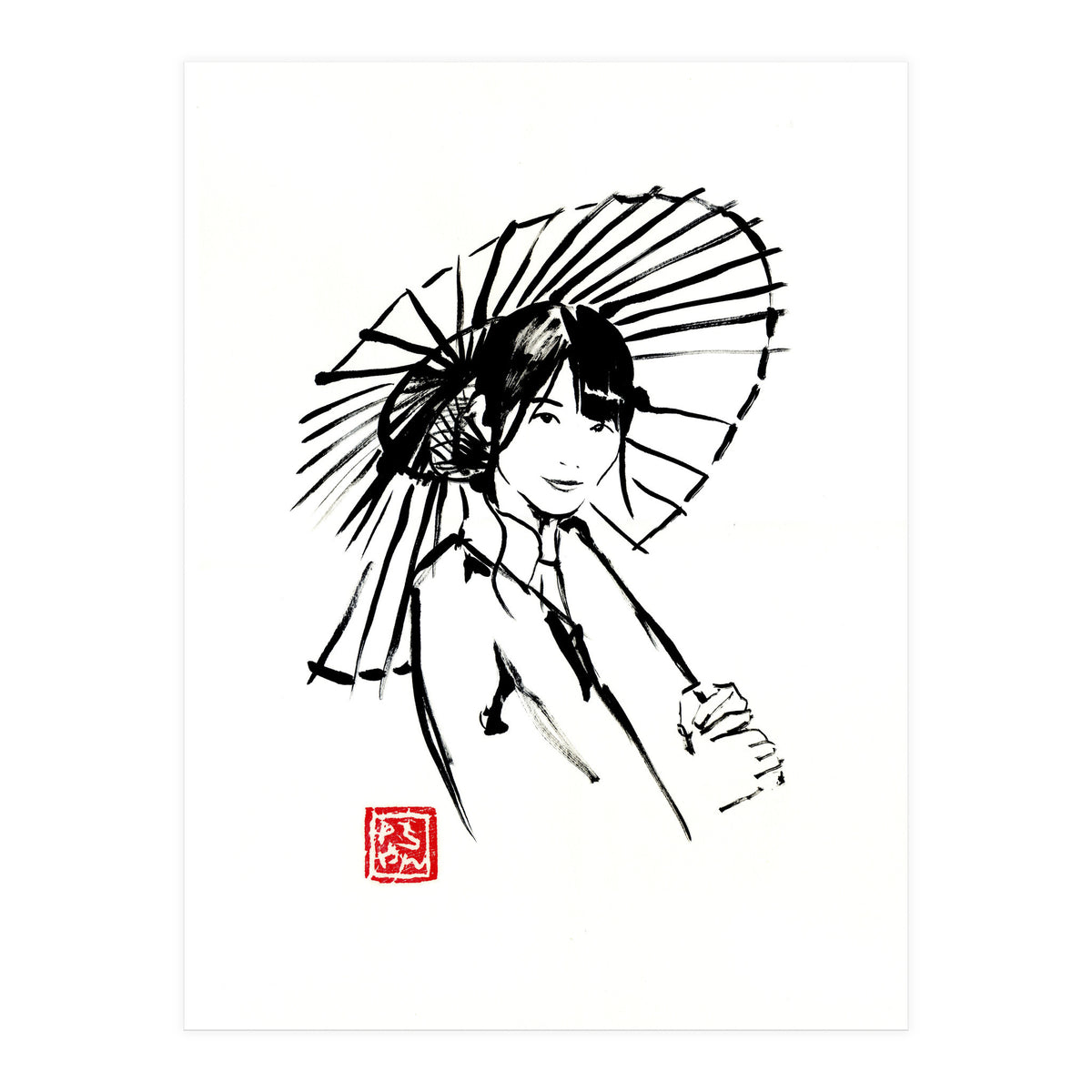 Geisha Umbrella  (Print Only)