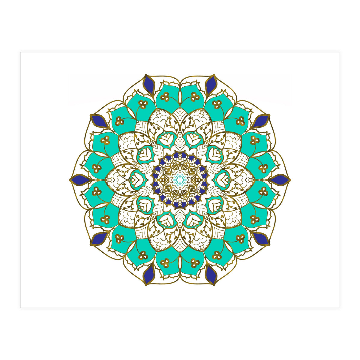 Blue and Gold Mandala (Print Only)