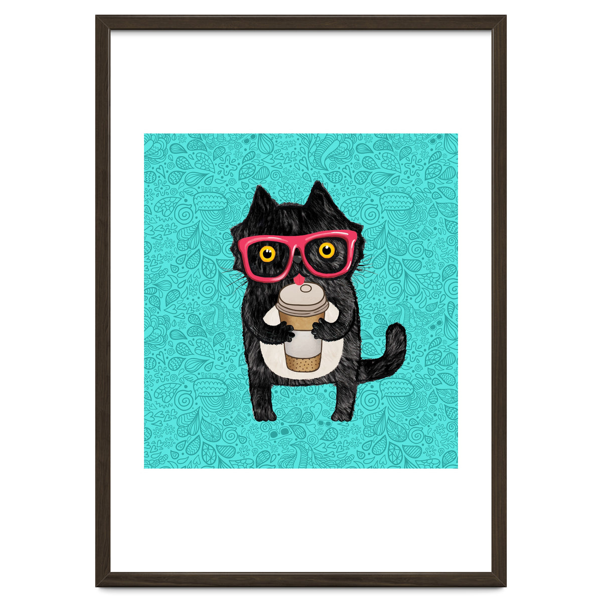 Cute Coffee cat and doodles