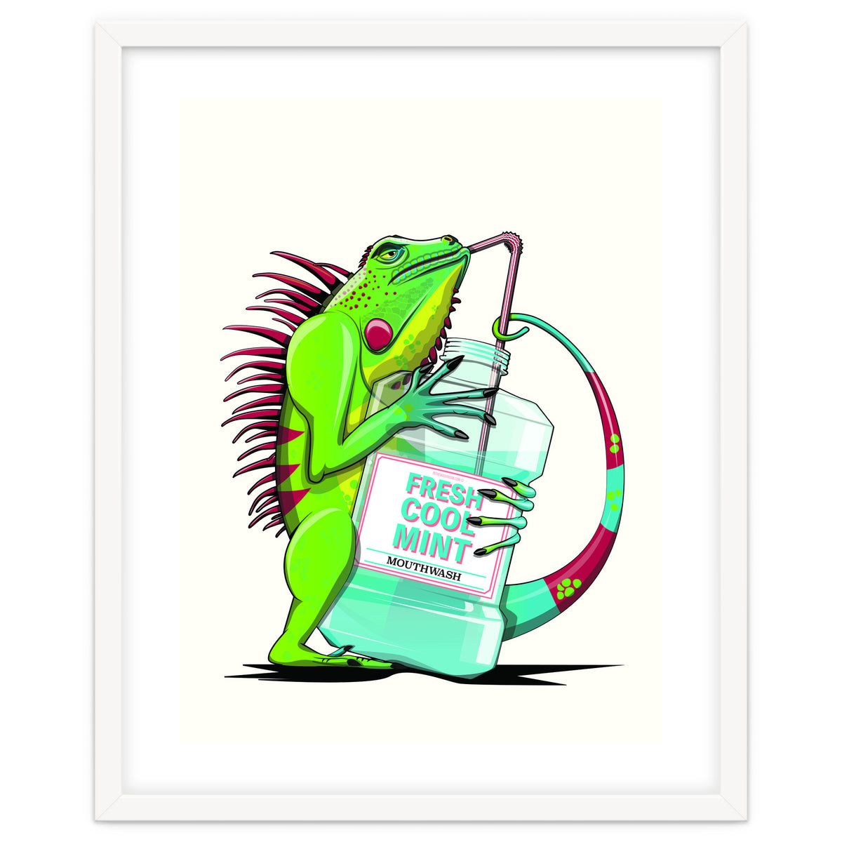 Iguana using Mouthwash, Funny bathroom humour