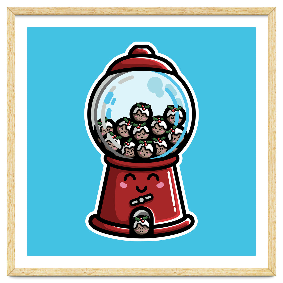 Kawaii Cute Christmas Pudding Gumball Machine