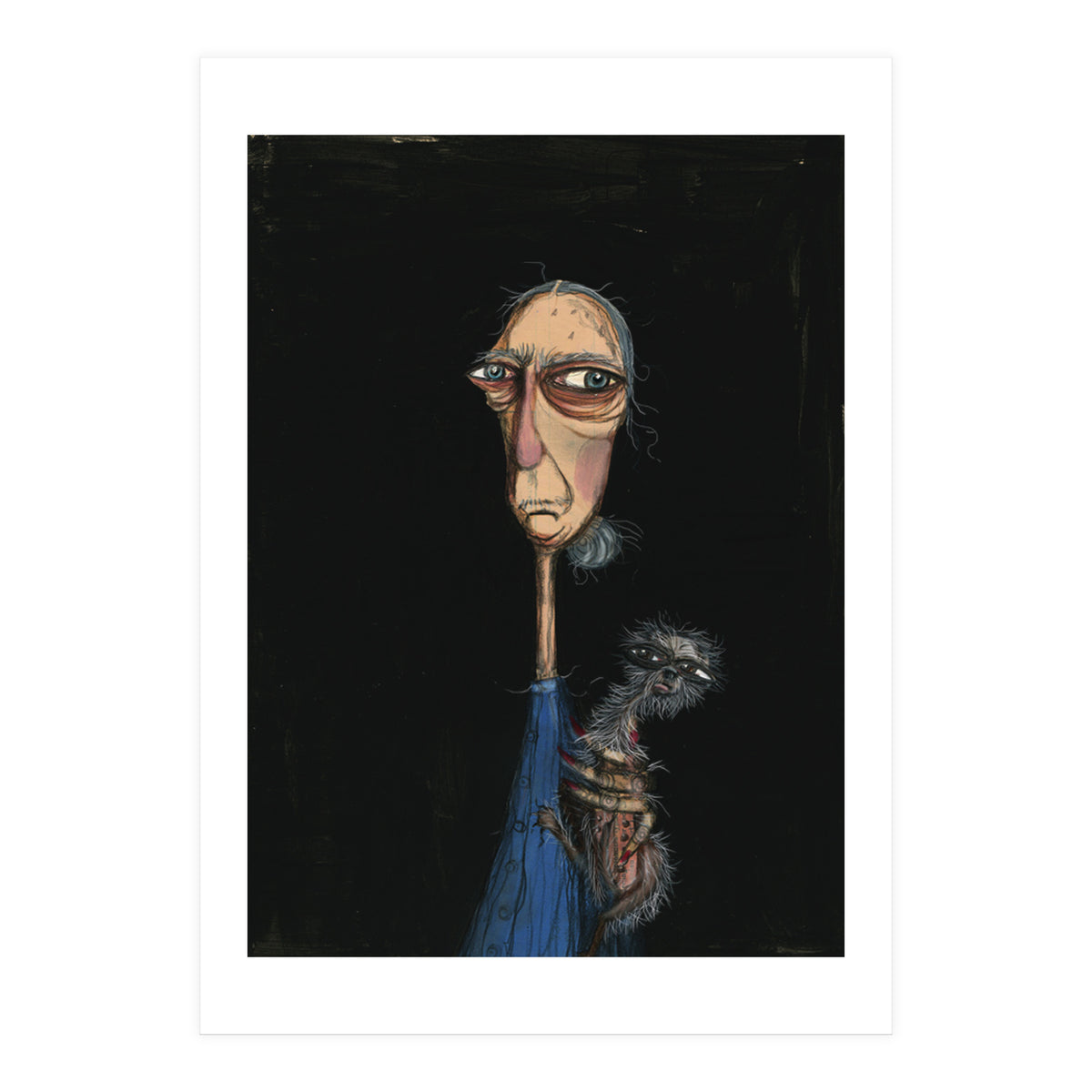 Woman Holding A Chihuahua (Print Only)