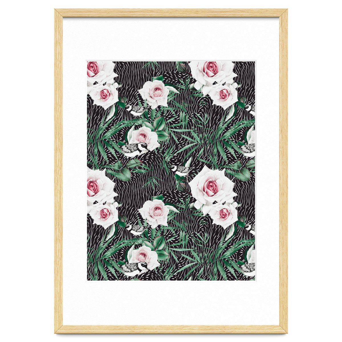 Dark flowery abstract of birds