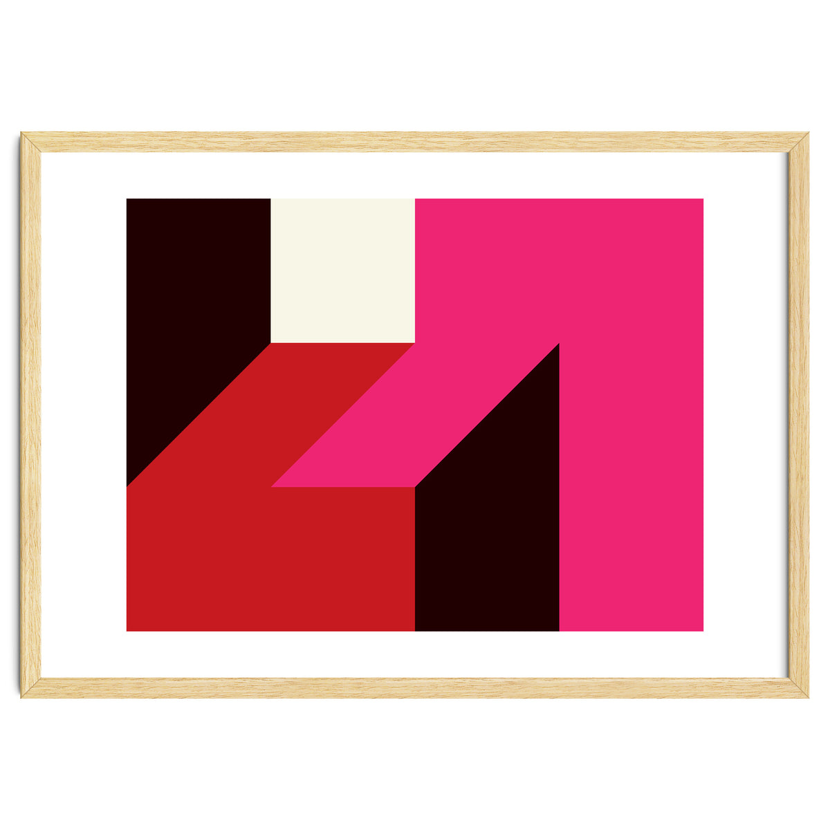 Geometric Shapes No. 62 - red, magenta & black