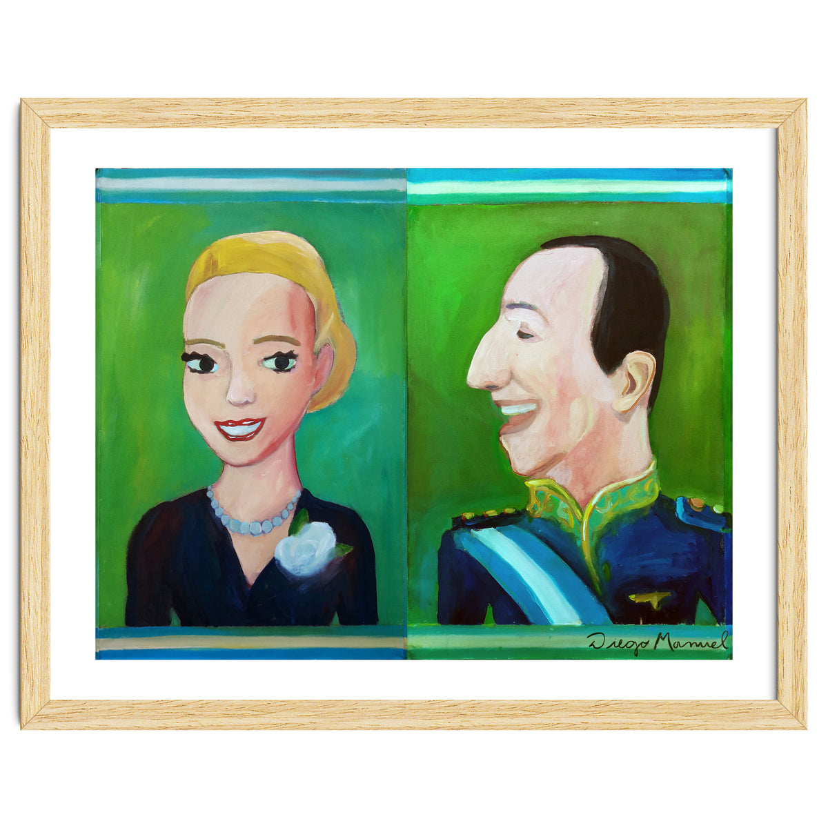Evita y Juan Perón Díptico