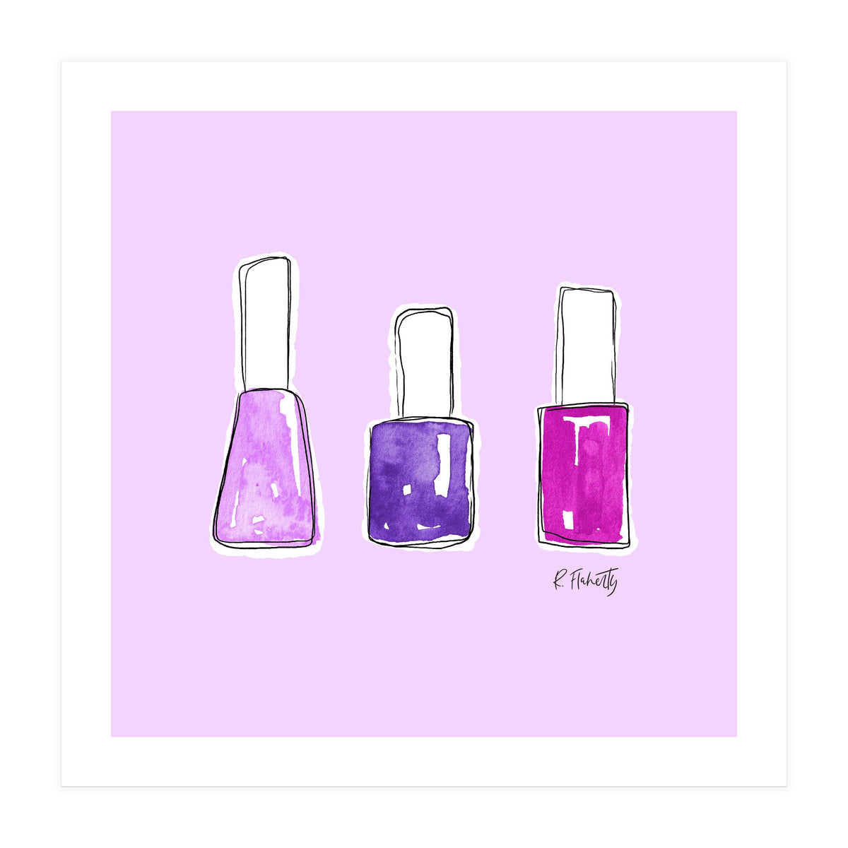 Nail Polish Watercolour | Purple (Print Only)