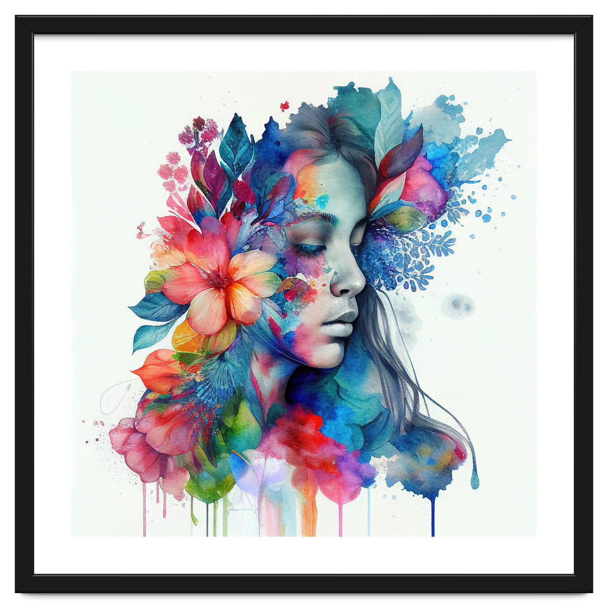 Watercolor Tropical Woman #10