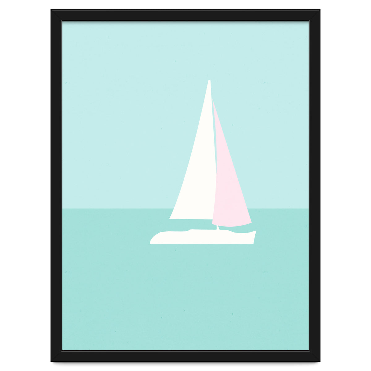 Minimal Sailboat - Turquoise Coast