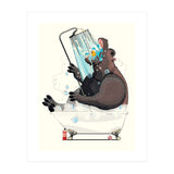 Hippopotamus in the Bath, Funny Bathroom Humour (Print Only) thumbnail