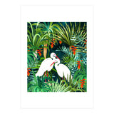 To Me, You're The Perfect Heron, Tropical Jungle Wildlife Animals Birds, Botanical Stork Painting (Print Only) thumbnail