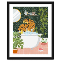 Cheetah in Tropical Bathroom