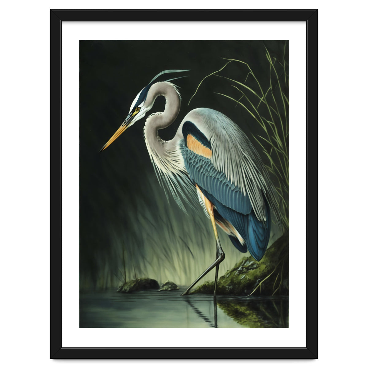 Heron Oil Painting