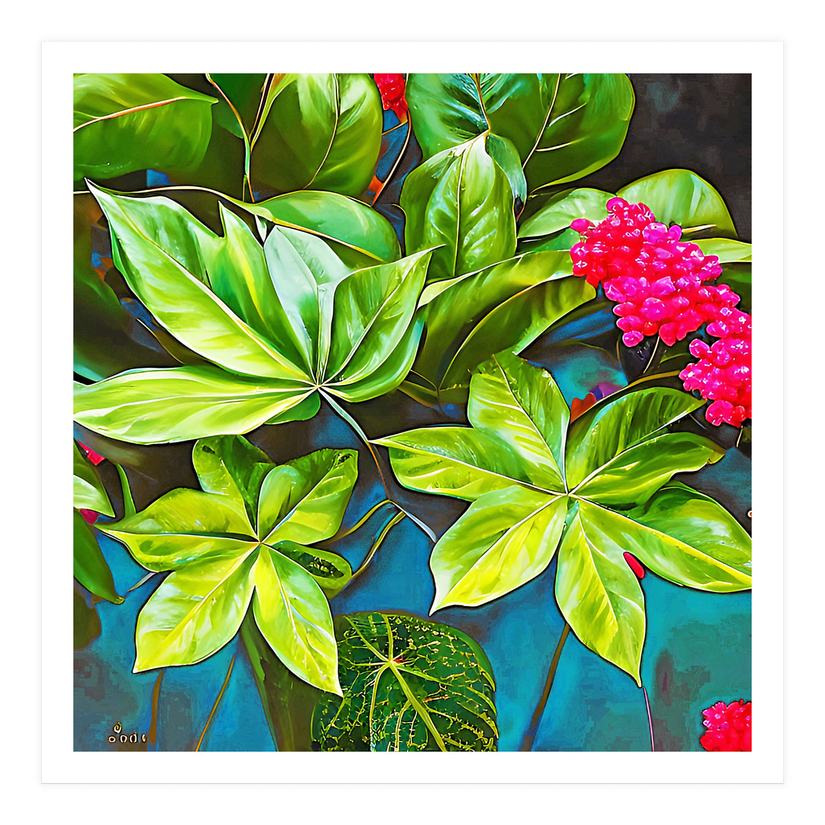 Bloom Like Never Before, Botanical Nature Jungle Plants, Bohemian Floral Blossom Forest Painting (Print Only)