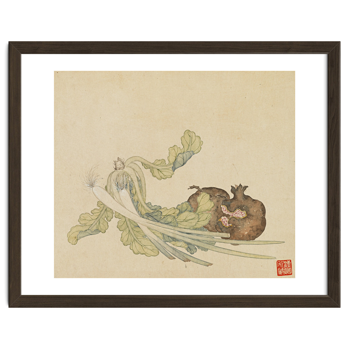 Wang Chengyu ~flowers, Vegetables, Pomegranates, Onions, Chinese Cabbage, Vegetables