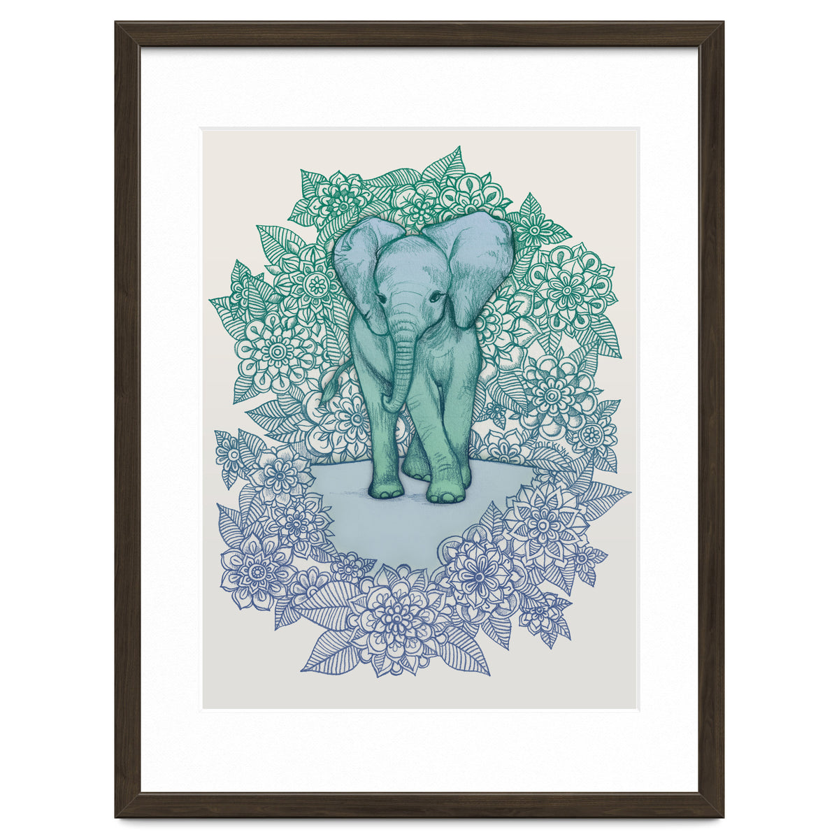 Emerald Elephant in the Lilac Evening