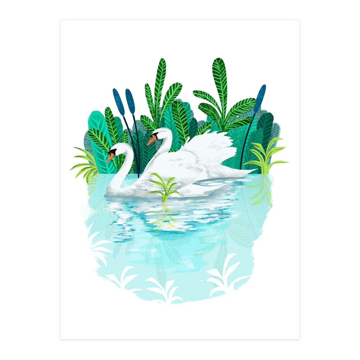 Swans In Love (Print Only)