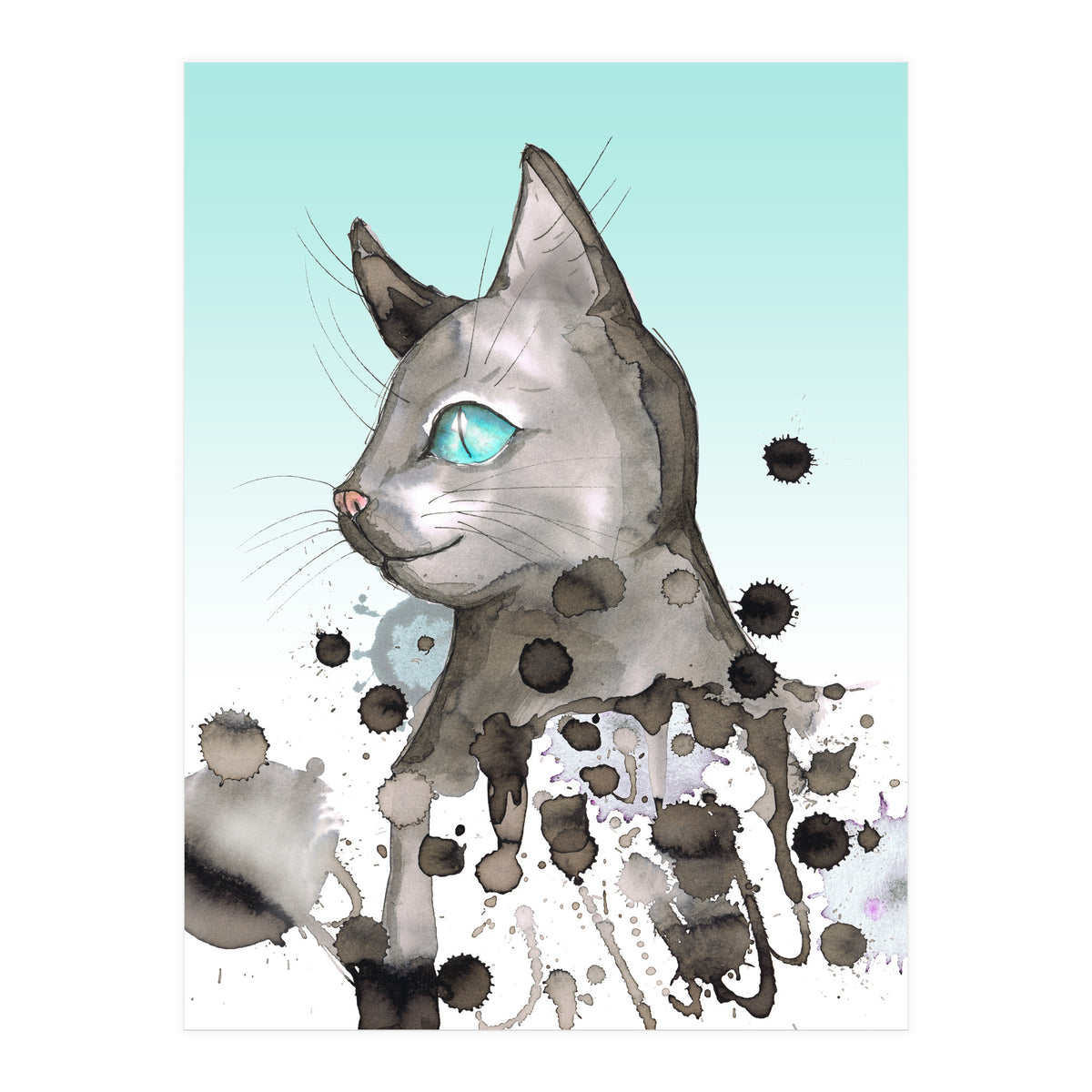 Wild grunge cat (Print Only)