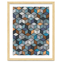 Colorful Concrete Cubes - Blue, Grey, Brown