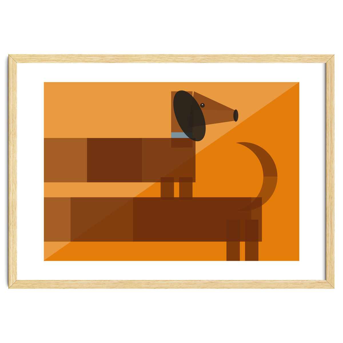 Mid Century Geometric Sausage Dog Dachshund