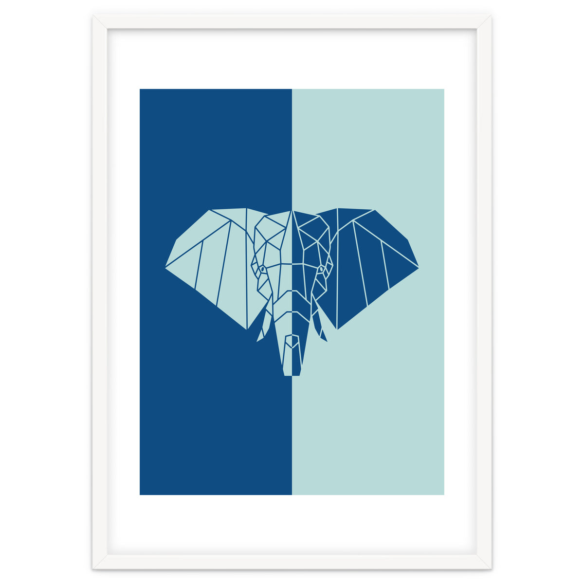 ELEPHANT IN BLUE ! POLYGON ART