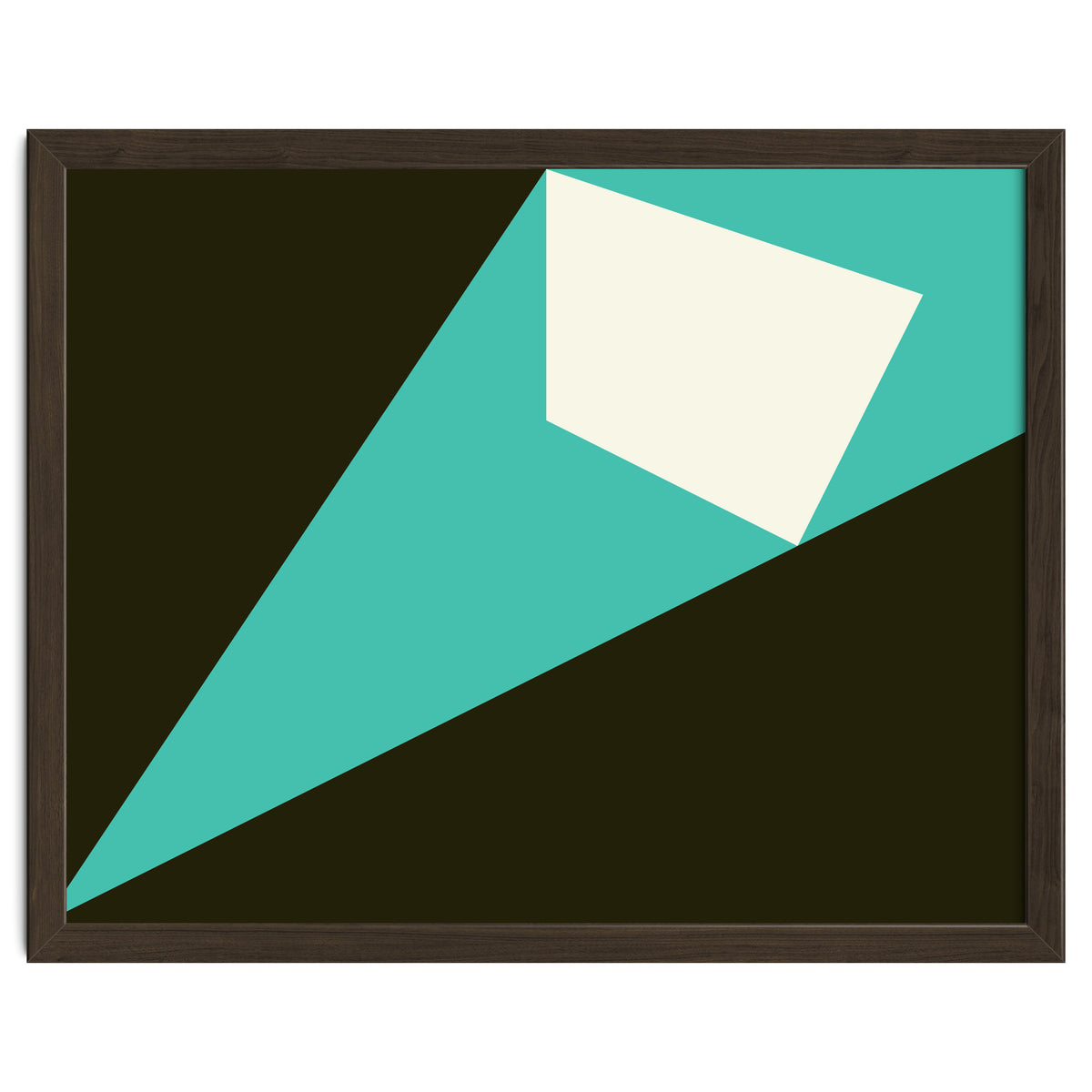 Geometric Shapes No. 72 - turquoise, white & black