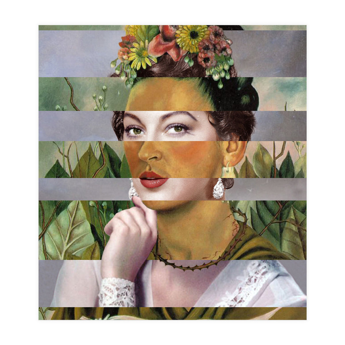 Frida Kahlos Self Portrait With (Print Only)