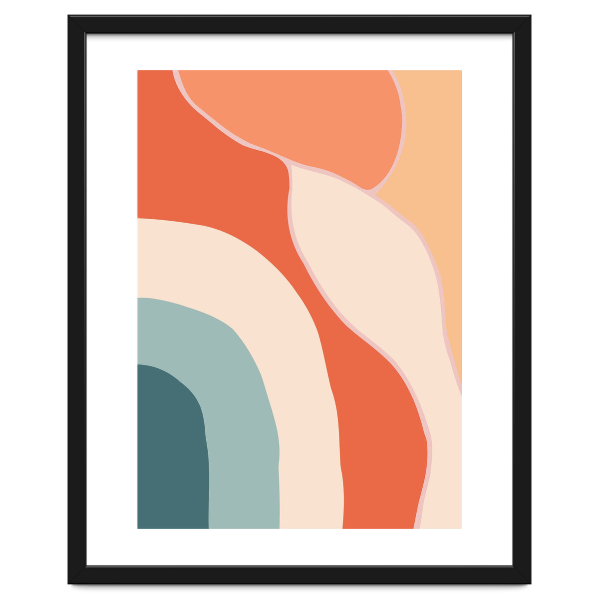 Rainbow Retro Wavy Lines