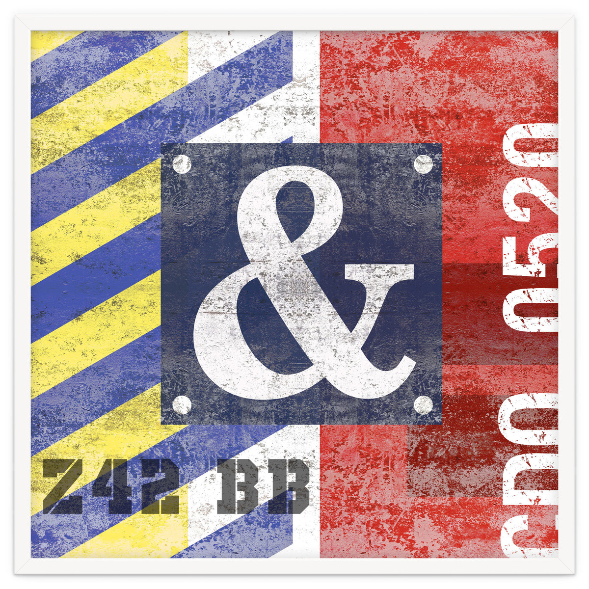 Blue Ampersand Industrial Abstract