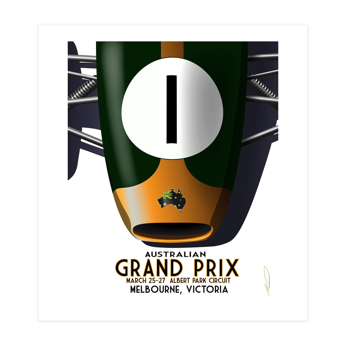 Australian Grand Prix Art Deco poster (Print Only)