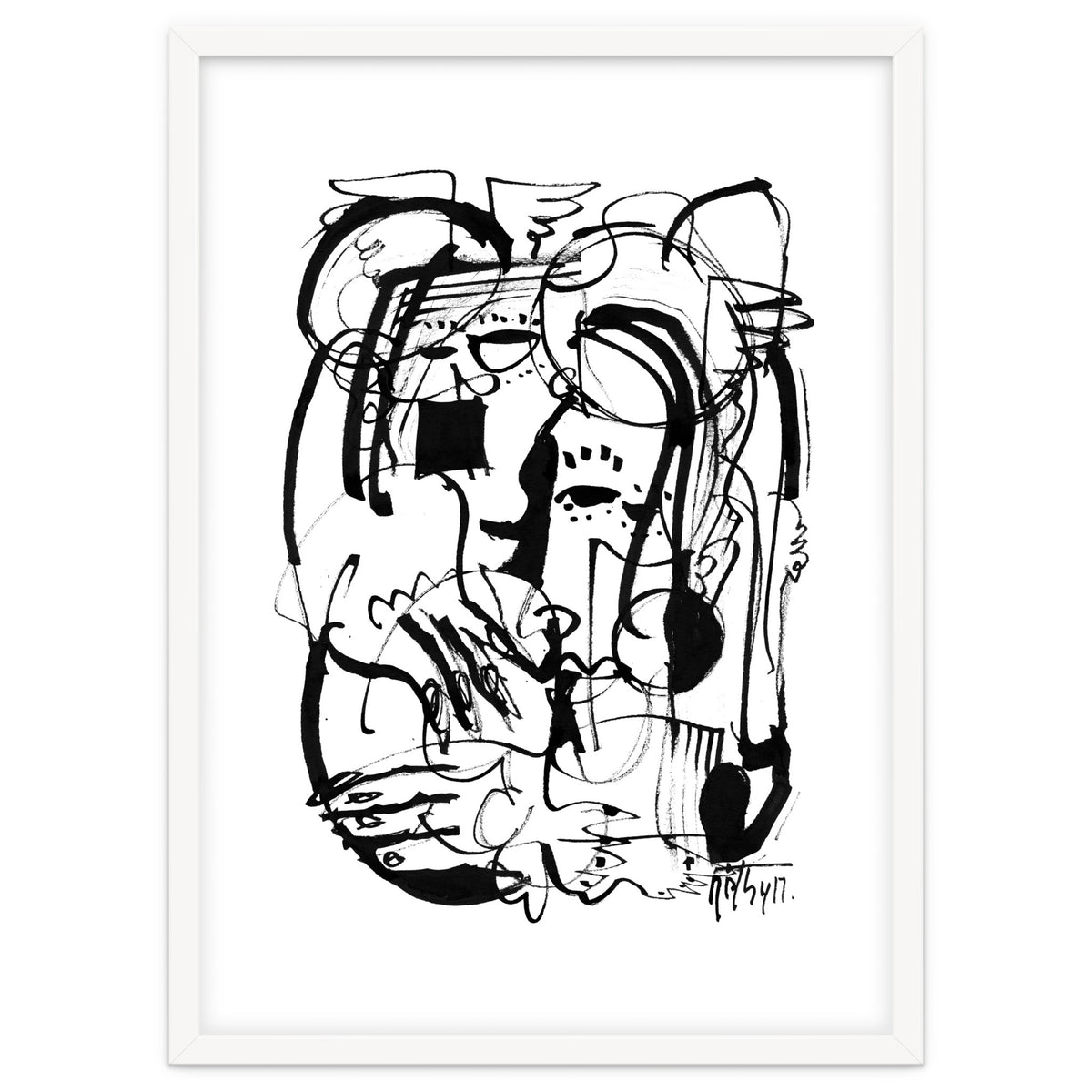 Two Shy Angels - b&w