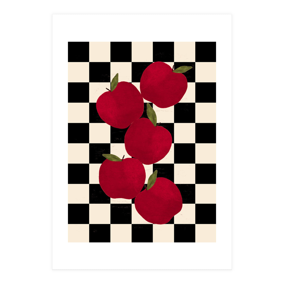 Apples on Checker (Print Only)